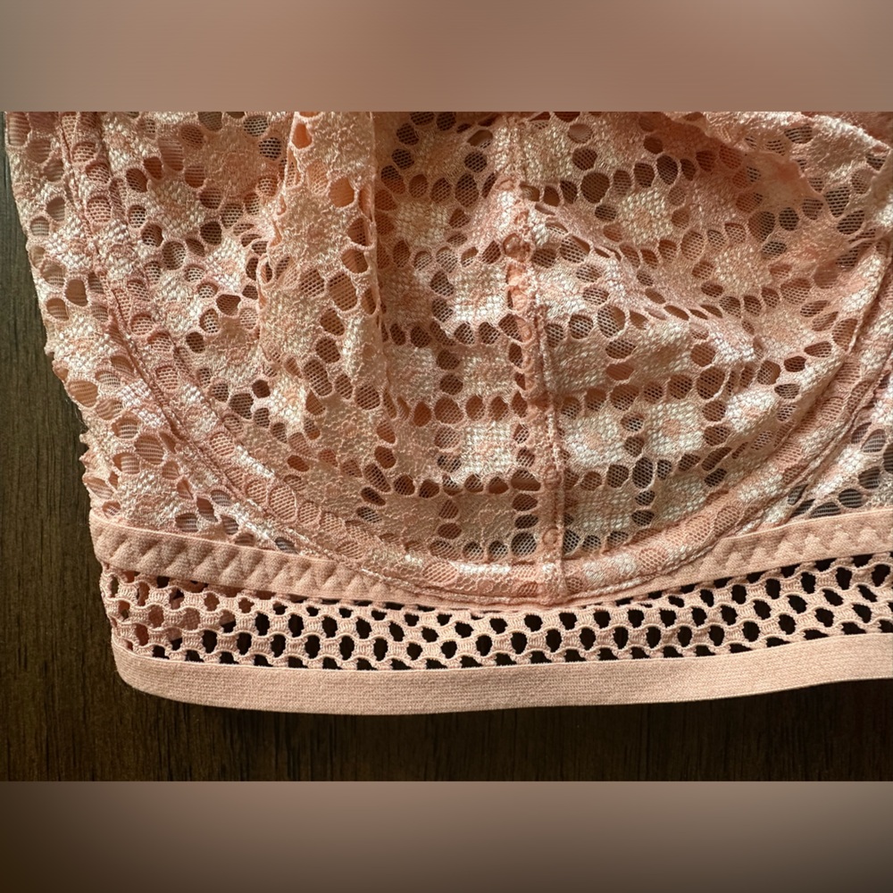 Adore Me Peach Lace Bralette and Panty Set in Peach-size Large - Picture 3 of 5